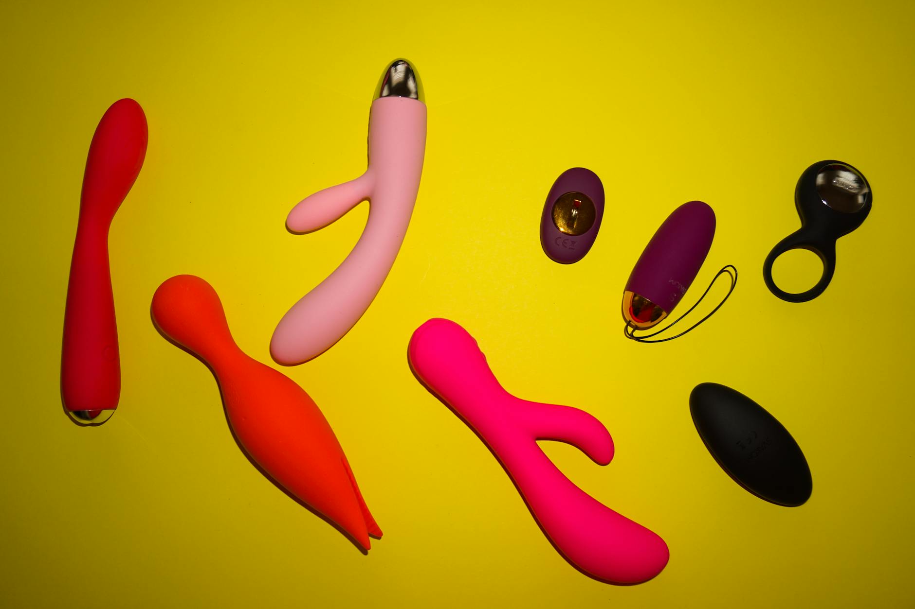A close-up arrangement of colorful vibrators showcasing diverse design options for intimate pleasure